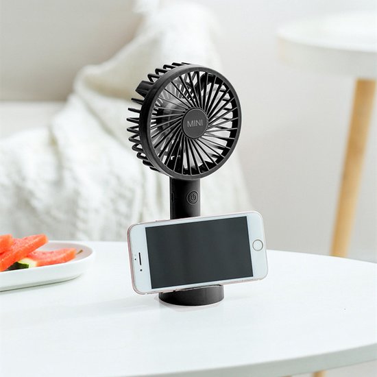 Draagbare USB Ventilator - Oplaadbaar en Mobiel - Zwart
