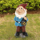 Tuinkabouterbeeld met Lantaarn - Tuindecoratie 9x8x20cm