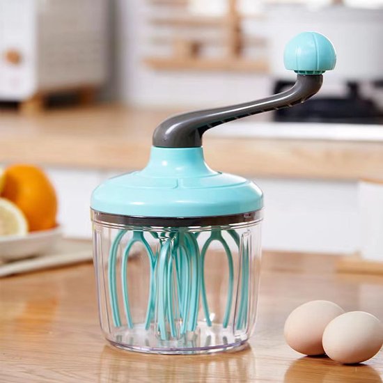 Semi-automatische Handmatige Eierklopper & Slagroomklopper – Groen – Compacte Mixer – Ideaal voor Eieren, Slagroom & Beslag