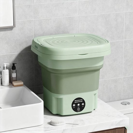 Opvouwbare mini wasmachine voor thuisgebruik, draagbare mini-opvouwbare wasmachine blauwlichtsterilisatie + grotere motor met afvoermand + afvoerslang