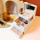 Luxe Sieradendoos met Spiegel en Sleutel - Wit