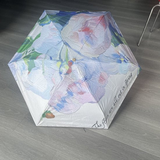 Opvouwbare Paraplu Witte Rozen, UPF50+ Anti-UV, Ø102cm