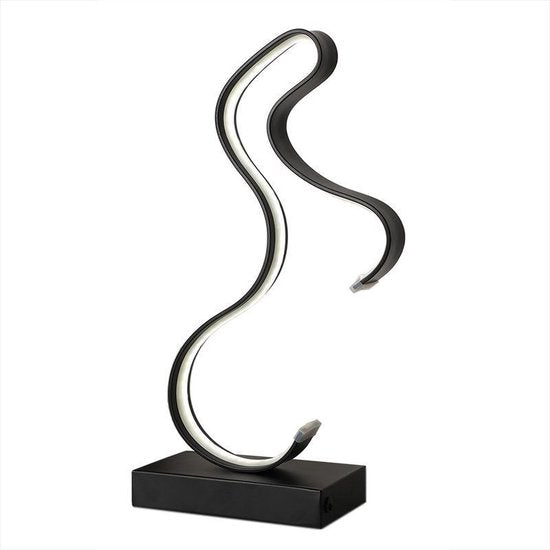 Bureaulamp - LED - Abstract Paard decoratief - heeft 3 verschillende wit licht standen - Zwart