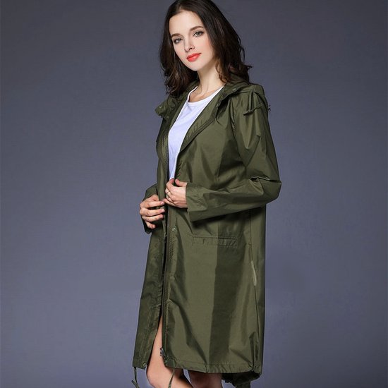 opvouwbare regenjas- waterdicht-met gratis draagtas- One Size-Legergroen