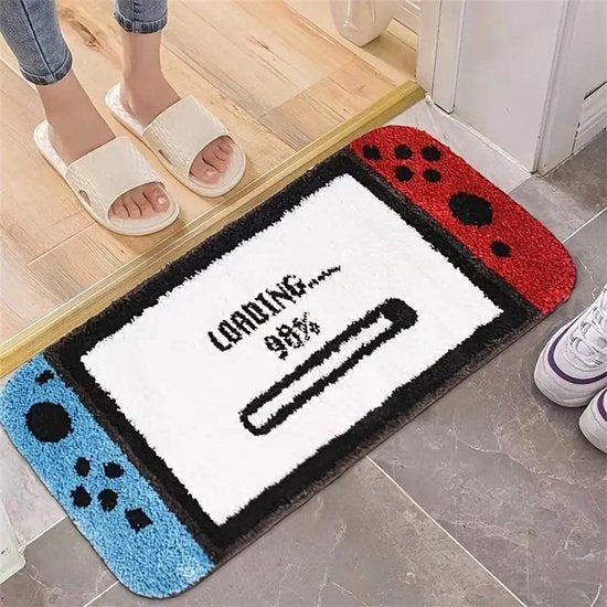 Uniek game thema Vloerkleed - Verrijk Je Interieur met Gamerspassie -Antislip, Comfortabel & Duurzaam-Rood en blauw 50*120cm