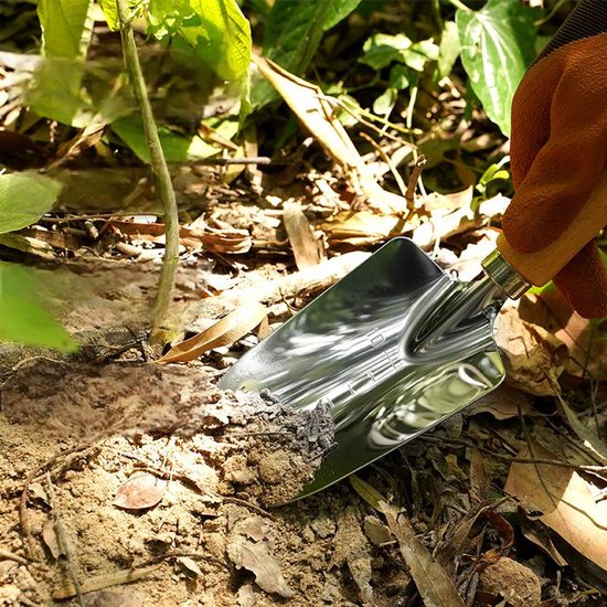 5-delige Tuingereedschap Set – RVS & Houten Handvatten – Schopje, Hark, Plantschep & Meer – Ideaal voor Elke Tuinier