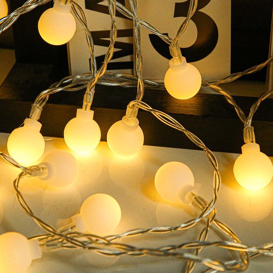Xtraworks -Lichtsnoer-Led Lampjes Slinger-20 LED bolletjes- tuindecoratie- werkt Op Batterijen-3 meter (warm wit)
