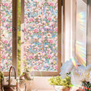 Milieuvriendelijke PVC Glasfolie - Kleurrijk Magnolia patroon - Zelfklevend - Privacy en UV Bescherming - 40x100 cm