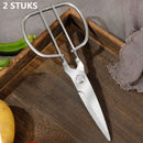 2x RVS Multifunctionele Keukenschaar - Duurzaam en Ergonomis