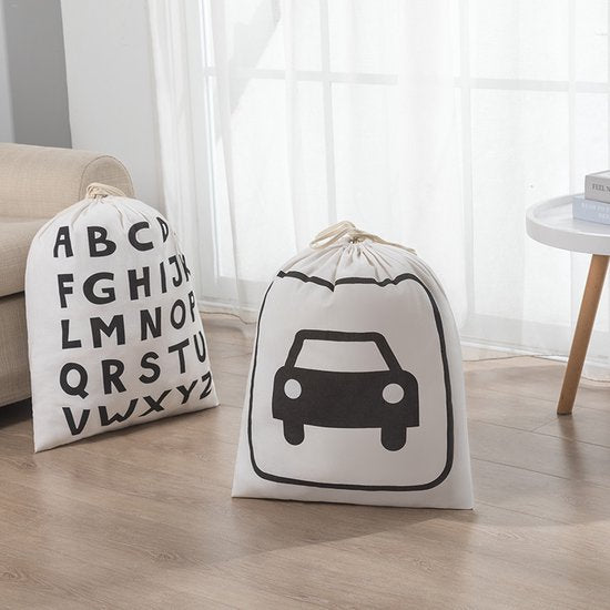 Set van 3 Linnen Opbergzakken met Trekkoord 80x60 cm 226L