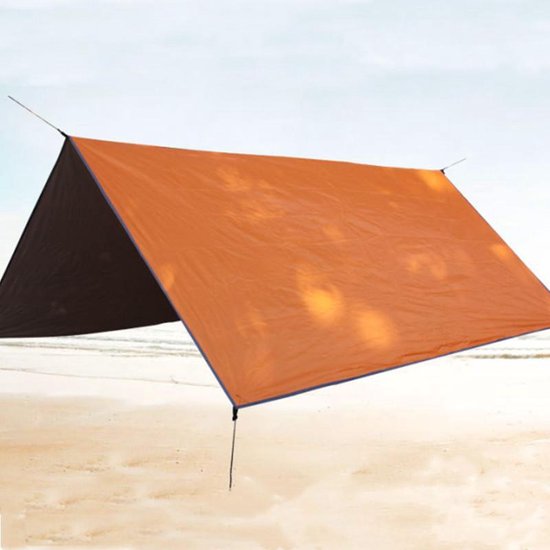 TDR - Outdoor Draagbaar Zonnescherm Met Opbergtas - Waterdicht-SPF - Tarps voor Kamperen300 * 300cm - 3-4Personen - Orange
