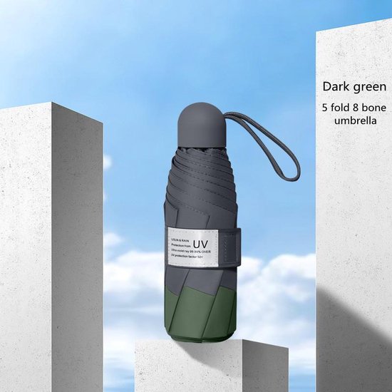 Opvouwbare paraplu - UV zonnescherm SPF 50+ - windproof - groen