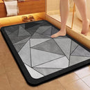 Luxueuze Antislip Badmat – Waterabsorberend & Snel Droog – Stijlvol Geometrisch Design – Veilig en Comfortabel – 49.5x78.5 cm – Donkergrijs