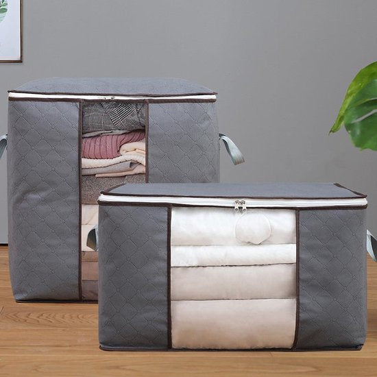 4x Opbergtas voor Kleding/Dekbed - 50L - Grijs