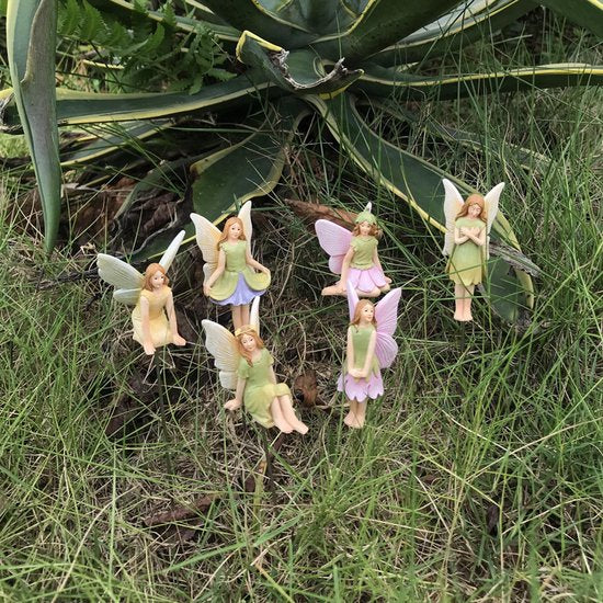 6 delige Tuinstekerset bloemenfeeën-Betoverende Tuin- en Potdecoratie