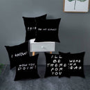6 stuks Sierkussenslopen-Thema: Friends-Gezellige Toevoeging voor Jouw Ruimte-zwart 45x45CM