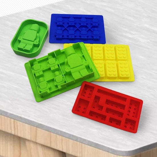 TDR- Brick robot siliconen ijsbakvormset - 5 delig