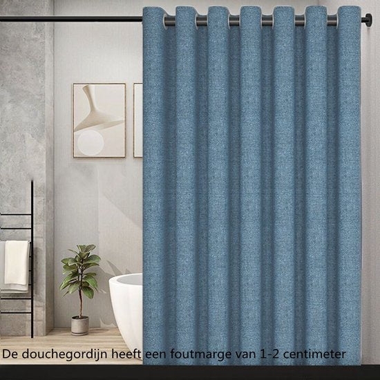 Hoogwaardig Waterdicht Douchegordijn -Verhoog de Luxe en Functionaliteit van Jouw Badkamer 180*200CM -blauw