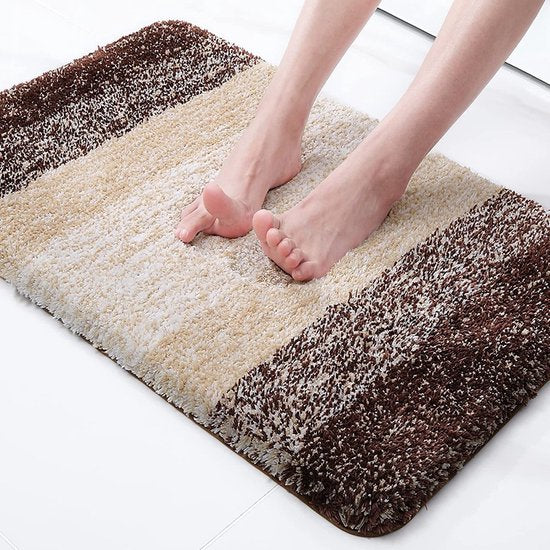 Luxe Zachte Badkamermat met Antislipontwerp en Stijlvolle Elegantie - Ultiem Comfort en Stijl in Zachtheid en Absorptie- bruin 51*76cm