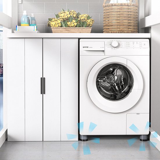 4 Wasmachine Trillingsdempers - Antislipmatjes - Zwart