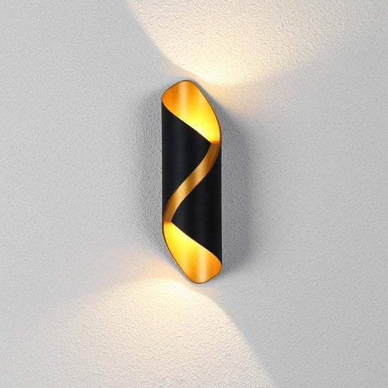 Xtraworks Moderne LED Wandlamp Zwart/Goud Waterdicht