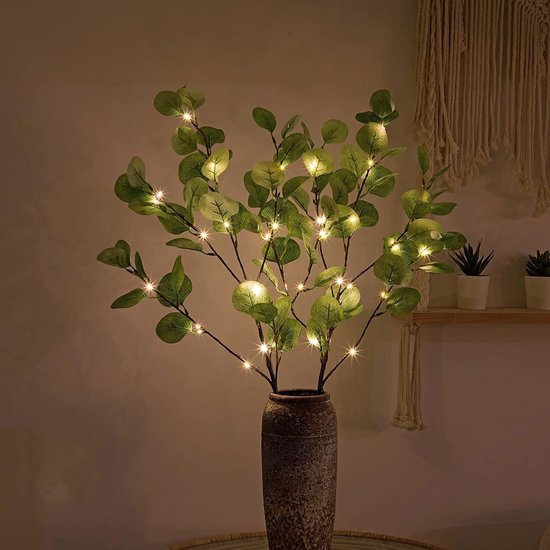 Merkloos LED Kunsttak 85cm-30 Warmwitte LED & Appelbladeren