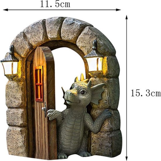 Kunststof dinosaurus muurdecoratie, ophangbaar tuinbeeld