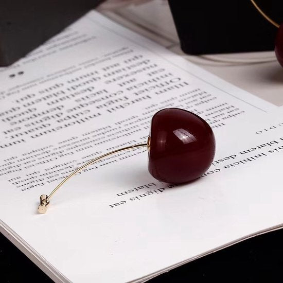 Rode Kersen Oorhangers - Lichtgewicht Vrouwen Oorbellen