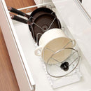 Verstelbaar RVS Pannenrek - Keukenorganizer - Wit