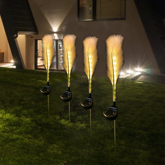 LED Zonne-energie Rieten Lamp - Decoratief Warm Licht