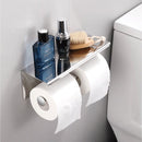 TDR-Dubbele toiletrol houder - met geïntegreerd Roestvrijsta