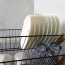 Opvouwbaar bamboe-metalen afdruiprek - zwart