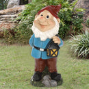 Tuinkabouterbeeld met Lantaarn - Tuindecoratie 9x8x20cm