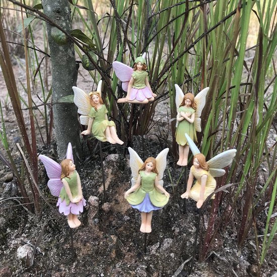 6 delige Tuinstekerset bloemenfeeën-Betoverende Tuin- en Potdecoratie