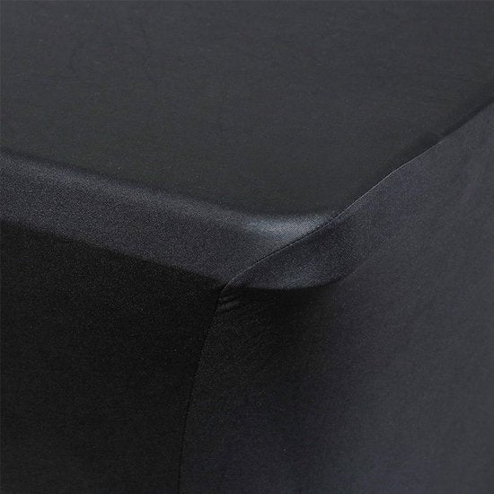 Elastisch Tafelkleed Zwart voor Rechthoekige Tafel 183x76cm