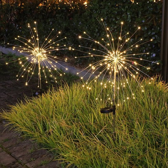 2x Solar Vuurwerklampen 120LED - Tuinverlichting IP65
