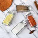 12-delige Glazen Kruidenpotten Set met Aluminium Deksel -Inhoud 120 ml - Inclusief Handige Accessoires