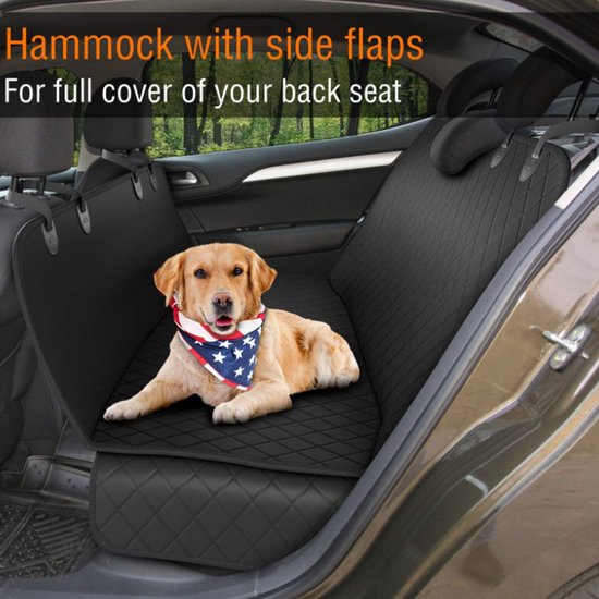 TDR - Hondendeken Auto Achterbank en Kofferbak - Beschermhoes -Autobench voor hond - Honden Deken Auto Achterbank 137*147CM -zwart
