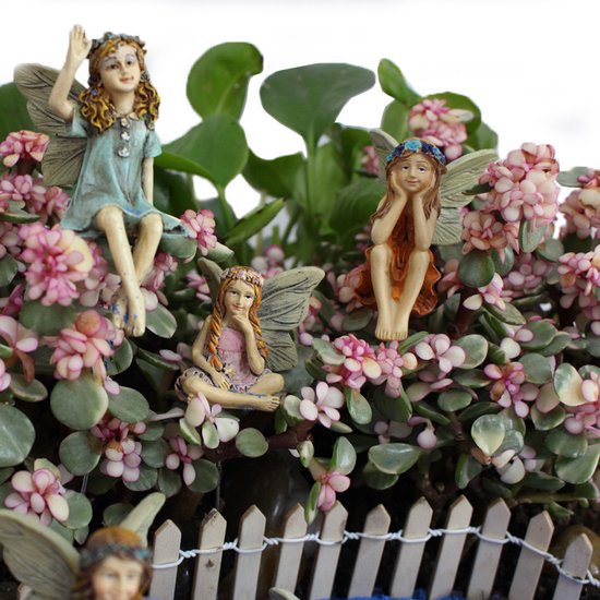 Tuinstekerset bloemenfeeën-bloempot decoraties -set van 6 stuks-2*3*15CM