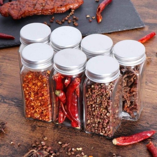Merkloos 12-delige kruidpotten set, 120ml, aluminium deksel