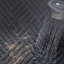 Geruit antislip deurmat droogloopmat 60x90 cm donkergrijs