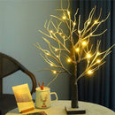 Xtraworks - Kunstmatige Berkenboom Lamp - 24 LED lichtjes - 64cm hoog - voor woonkamer en slaapkamer-LED lamp-Werkt Op Batterijen