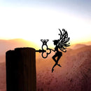 Fairy Angel Tuindecoratie met Sleutel – Zwart Metaal – 25 cm