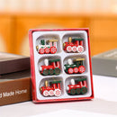 6 delige Houten kersthangers in de Vorm van Treinen – Kerstd