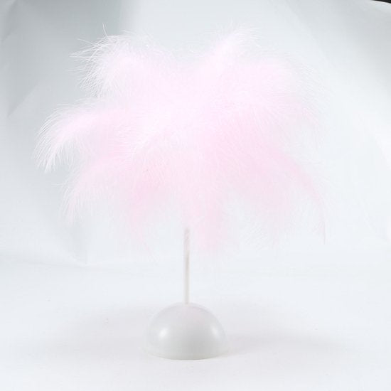 Luxe LED veren tafellamp warm wit - roze