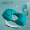 Zelfopblaasbaar U-vormig nekkussen - Groen