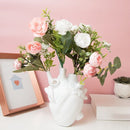 hartvormige bloemenvaas van hars - Elegante Stijl - Perfect voor Elke Gelegenheid-Wit 18*10*24cm
