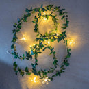 Charmant LED Lichtsnoer met Kersenbloesem en Groen Rotan - 3m, 30 Lampjes, USB-Gevoed, Warm Wit Licht
