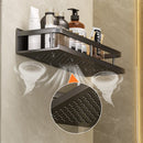 2x Multifunctionele Aluminium Wandplank 40cm - Zwart