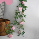 2 Stuks Rozen Slinger Kunstbloemen slinger Balkon decoratie Zomerbloem- 2meter Klimroos licht roze -Bruiloft Decoratie – Trouwen -Trouwdag bloemen